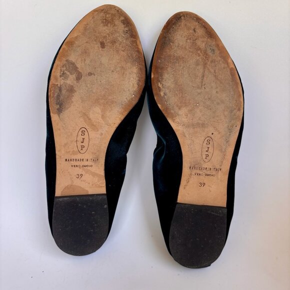 SJP by Sarah Jessica Parker Velvet Flats in Dark Blue - Picture 2 of 2